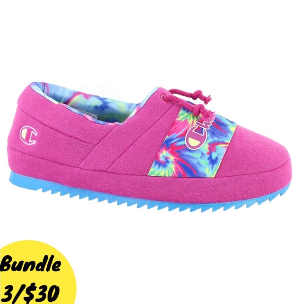 Campion Pink Tie Dye Kids Padded House Slippers MWT Warm Cozy Winter House Shoes